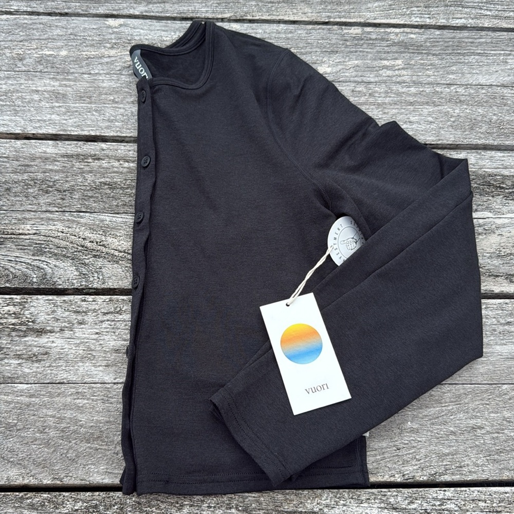 NWT Vuori Halo Cardigan 2.0 Black Heather Small